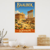 The Roman Ruins of Baalbek - Vintage Travel  ポスター (キッチン)