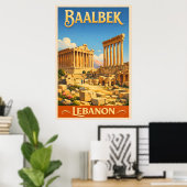 The Roman Ruins of Baalbek - Vintage Travel  ポスター (ホームオフィス)