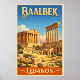 The Roman Ruins of Baalbek - Vintage Travel  ポスター
