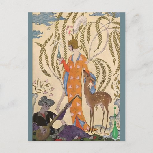 The Romance of Perfume Persia by George Barbier ポストカード (正面)