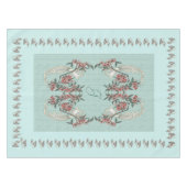 The Romance of Silk w/モノグラム52インチx 70インチアクア テーブルクロス (正面(横))