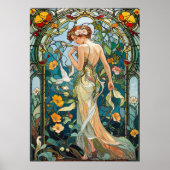 The Romantic Vine Art Nouveau Feminine ポスター (正面)