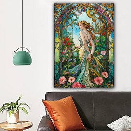 The Romantic Vine Art Nouveau Feminine ポスター