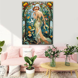 The Romantic Vine Art Nouveau Feminine ポスター