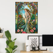 The Romantic Vine Art Nouveau Feminine ポスター (ホームオフィス)
