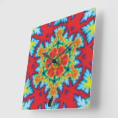 The Rosey Kaleidoscope スクエア壁時計 (傾斜)