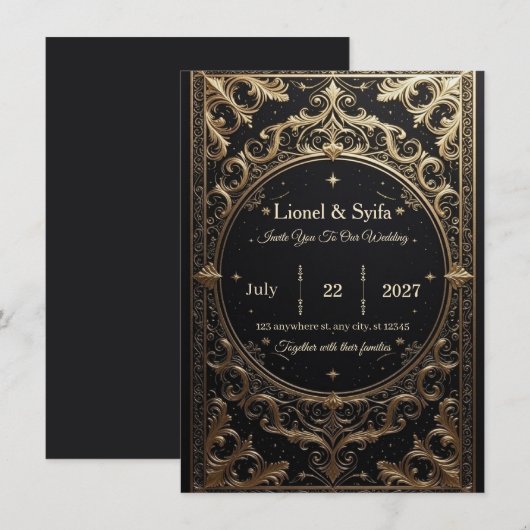 The Royal Choice: "Royal Baroque Wedding Invitatio 招待状 (正面/裏面)