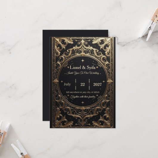 The Royal Choice: "Royal Baroque Wedding Invitatio 招待状 (正面/裏面インサイチュ)