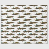 The Royal Croc - Fun Girly Modern Jewel Alligator  ラッピングペーパー (フラット)