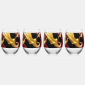 The Royal Flow Regal Crimson & Gold Luxury Achempo ステムなしワイングラス (裏面)