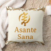 "The Royal Reversible" Asante Sana Gold Adinkra He クッション (ブランケット)