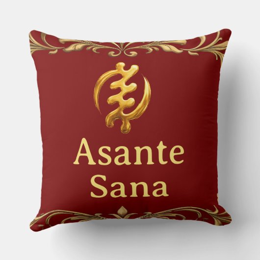 "The Royal Reversible" Asante Sana Gold Adinkra He クッション (裏面)