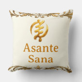 "The Royal Reversible" Asante Sana Gold Adinkra He クッション (正面)