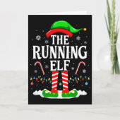 The Running Elf Xmas Running Funny Runner Christma カード (正面)