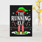 The Running Elf Xmas Running Funny Runner Christma カード (黄色い花)
