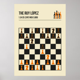 The Ruy Lopez Chess Opening Illustration ポスター