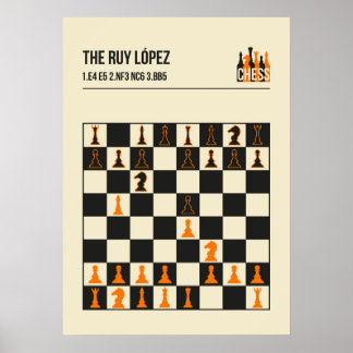 The Ruy Lopez Chess Opening Illustration ポスター