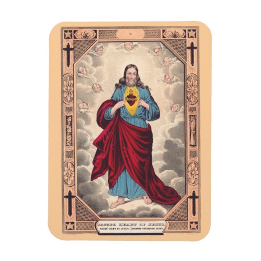 The Sacred Heart of Jesus マグネット (縦)