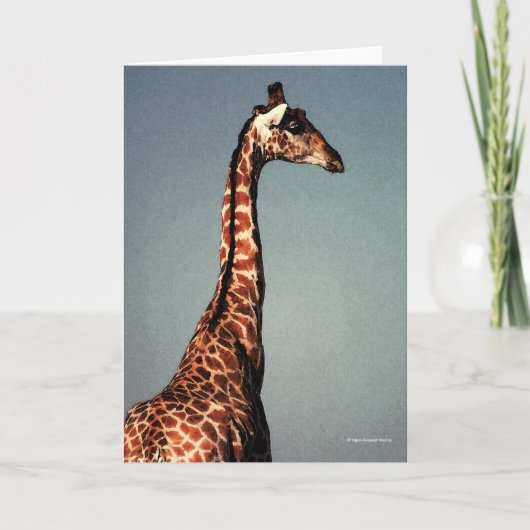 The Sad Giraffe – デジタルウォーターカラーグリーティングカード カード (正面)