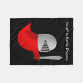 The Sammy Bird - I'm Off To Battle Dragons フリースブランケット (正面(横))