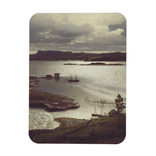 The Sandvik Fiord by Hans Gude マグネット (縦)