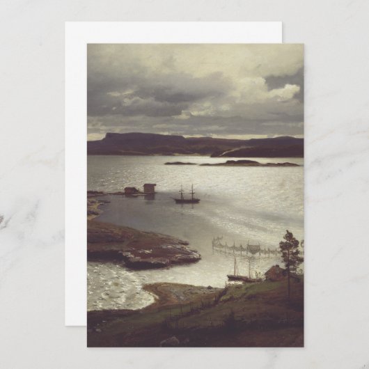 The Sandvik Fiord by Hans Gude 招待状 (正面/裏面)
