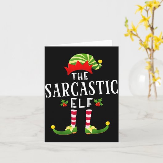 The Sarcastic Elf Christmas Matching Pajama  カード (黄色い花)