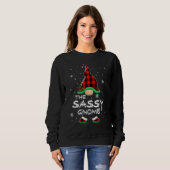 The Sassy Gnome Red Buffalo Plaid Christmas Pajama スウェットシャツ (正面フル)