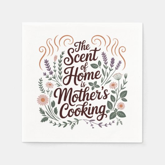 The Scent Of Home Is Mother's Cooking スタンダードカクテルナプキン (正面)