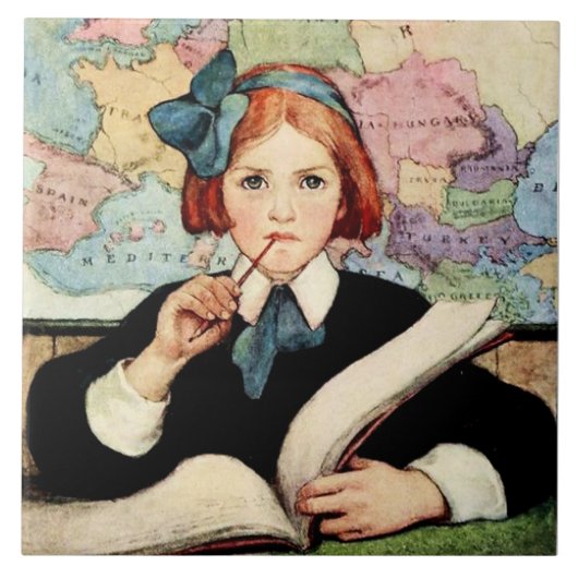 The Scholar by Jessie Wilcox Smith タイル (正面)