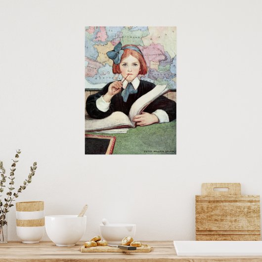 The Scholar by Jessie Wilcox Smith ポスター (キッチン)