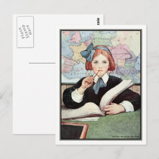 The Scholar by Jessie Wilcox Smith ポストカード (正面/裏面)