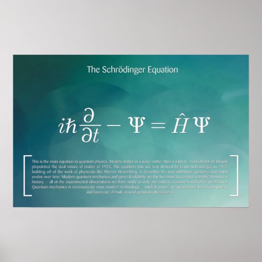 The Schrödinger Equation - Math Poster ポスター (正面)