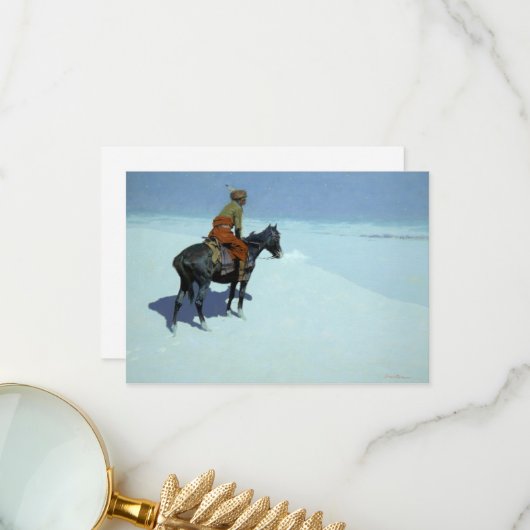 The Scout, Friends or Foes by Frederic Remington サンキューカード (正面/裏面インサイチュ)