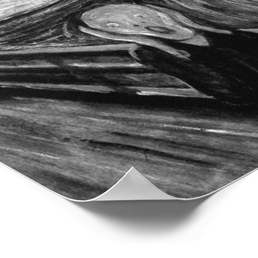 The Scream Black And White By Edvard Munch ポスター (角)