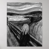 The Scream Black And White By Edvard Munch ポスター (正面)