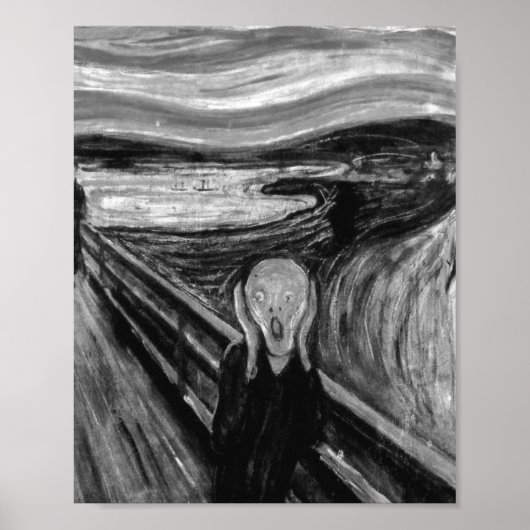 The Scream Black And White By Edvard Munch ポスター (正面)