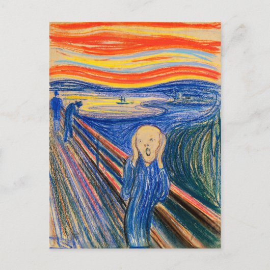 The Scream by Edvard Munch (パステル入り)はがき ポストカード (正面)
