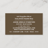 The Scream By Edvard Munch, Art Supplies Store 名刺 (裏面)