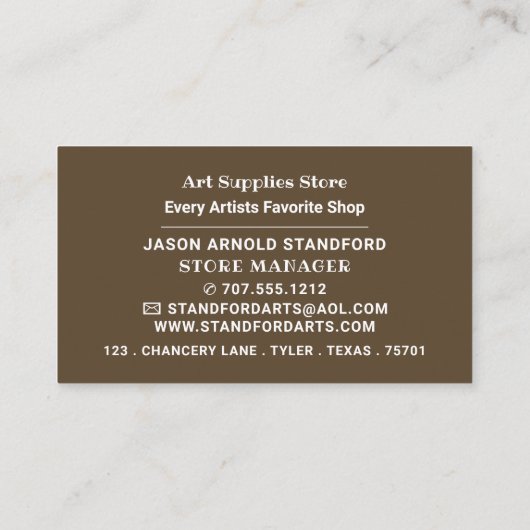 The Scream By Edvard Munch, Art Supplies Store 名刺 (裏面)