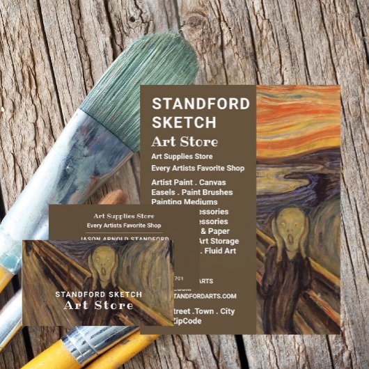 The Scream By Edvard Munch, Art Supplies Store 名刺