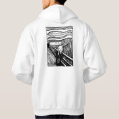 The Scream by Edvard Munch – Black Line Art パーカ (裏面)