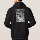 The Scream by Edvard Munch – White Line Art   パーカ (裏面)