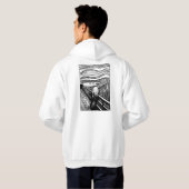 The Scream by Munch – Black Line Art Personalized パーカ (裏面フル)