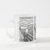The Scream by Munch – Black Line Lithograph フロストグラスマグカップ (左)