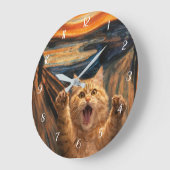 The Scream Cat Parody Art                          ラージ壁時計 (傾斜)