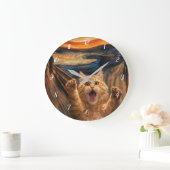 The Scream Cat Parody Art                          ラージ壁時計 (ホーム)