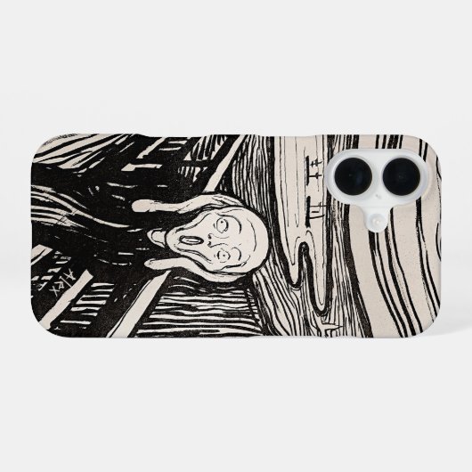 The Scream – Edvard Munch – Custom Text iPhone 16ケース (裏面横)