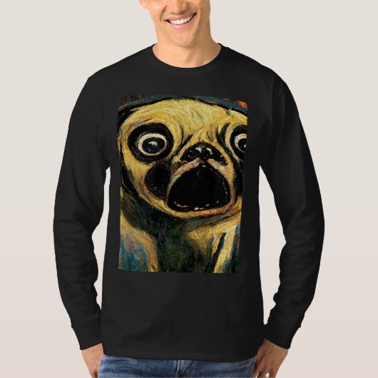The Scream Pug Version  Cute Dog Tシャツ (正面)