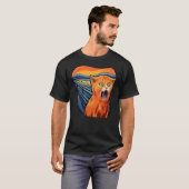 The scream with cat art screaming cat tシャツ (正面フル)